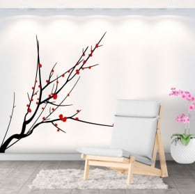 Vinilos adhesivos rama de &aacute;rbol con hojas