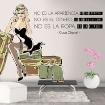 Vinilos y pegatinas silueta mujer frase coco chanel