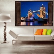 Vinilos y pegatinas ventana tower bridge london 3d