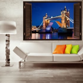 Vinilos y pegatinas ventana tower bridge london 3d