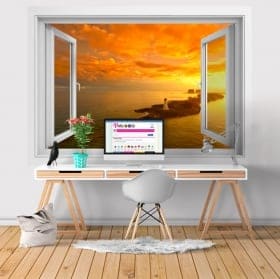 Vinilos paredes ventana faro en nas&aacute;u las bahamas 3d