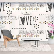 Fotomurales de vinilos corazones love