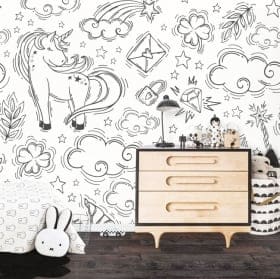 Fotomurales de vinilo unicornios
