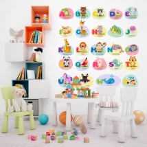 Vinilos y pegatinas infantiles animales abecedario en inglés