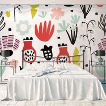 Fotomurales de vinilos con flores para decorar