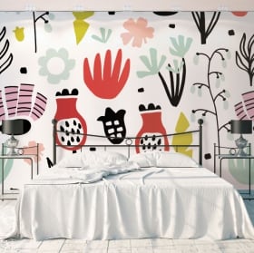 Fotomurales de vinilos con flores para decorar