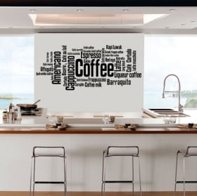Vinilos decorativos y pegatinas tipos de café