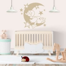 Vinilos y pegatinas infantiles pato en la luna