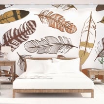 Fotomurales de vinilos plumas para decorar