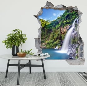 Vinilos agujero de pared cascadas basin des aigrettes réunion 3d