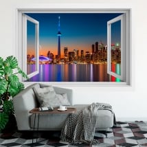 Vinilos ventanas canadá colores atardecer 3d