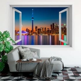 Vinilos ventanas canad&aacute; colores atardecer 3d