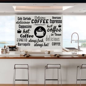 Vinilos decorativos y pegatinas frases café