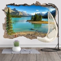 Vinilos agujero de pared isla espíritu canadá 3d