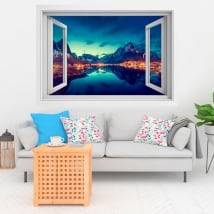 Vinilos ventanas atardecer en reine noruega 3d