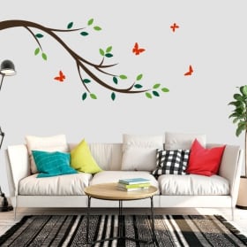 Vinilos decorativos rama de árbol y mariposas