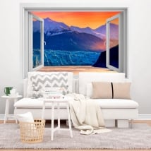 Vinilos ventanas atardecer en alaska 3d