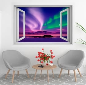Vinilos ventanas atardecer en alaska 3d