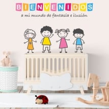 Vinilos infantiles bienvenidos a mi mundo