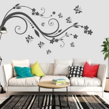 Vinilos y pegatinas flores y mariposas para decorar