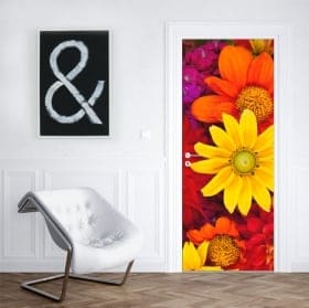 Vinilos flores para decorar puertas y armarios