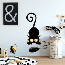 Vinilos decorativos y pegatinas gato y ratón