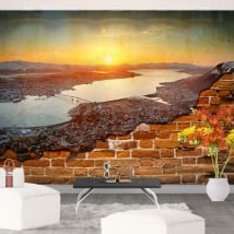 Fotomurales atardecer en noruega pared rota