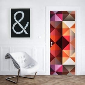 Vinilos para puertas y armarios tri&aacute;ngulos colores