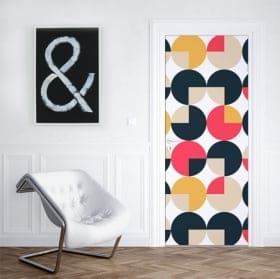 Vinilos decorar puertas y armarios c&iacute;rculos retro