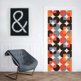 Vinilos decorar puertas y armarios c&iacute;rculos retro