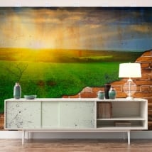 Fotomurales sol en el horizonte efecto pared rota