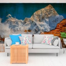 Murales de vinilos monte everest efecto pared rota