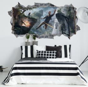 Vinilos videojuegos uncharted 4 agujero pared 3d