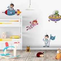 Vinilos infantiles astronautas y naves espaciales