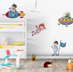 Vinilos infantiles astronautas y naves espaciales