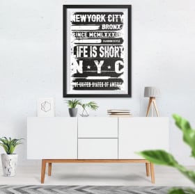 Vinilos decorativos new york city cuadro efecto 3d