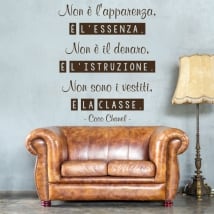 Vinilos adhesivos coco chanel frase italiano