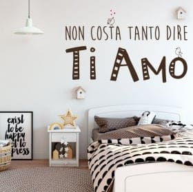 Vinilos y pegatinas frases te quiero en italiano