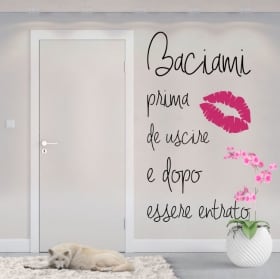 Vinilos con frases en italiano b&eacute;same antes de salir