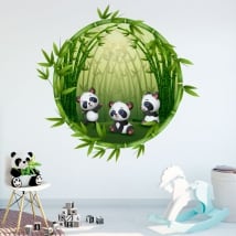 Vinilos habitaciones infantiles osos panda