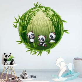 Vinilos habitaciones infantiles osos panda