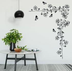 Vinilos decorativos flores y mariposas