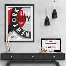 Vinilos decorativos new york cuadro efecto 3d