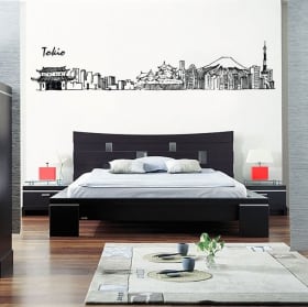 Vinilos decorativos skyline tokio japón