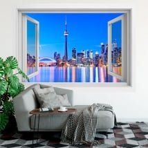 Vinilos ventanas ciudad de toronto canadá 3d
