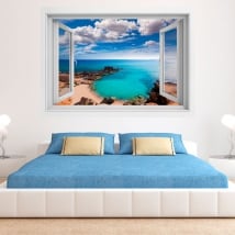 Vinilos ventanas playa es caló formentera islas baleares 3d