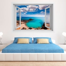 Vinilos ventanas playa es caló formentera islas baleares 3d