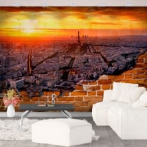 Fotomurales ciudad de parís efecto pared rota