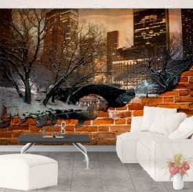 Fotomurales central park nueva york efecto pared rota