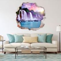 Vinilos de pared cataratas ban gioc detian 3d